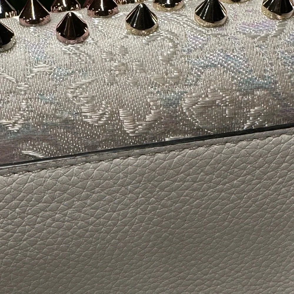 Christian Louboutin Paloma Silver and Gold Studded Clutch Shoulder Bag